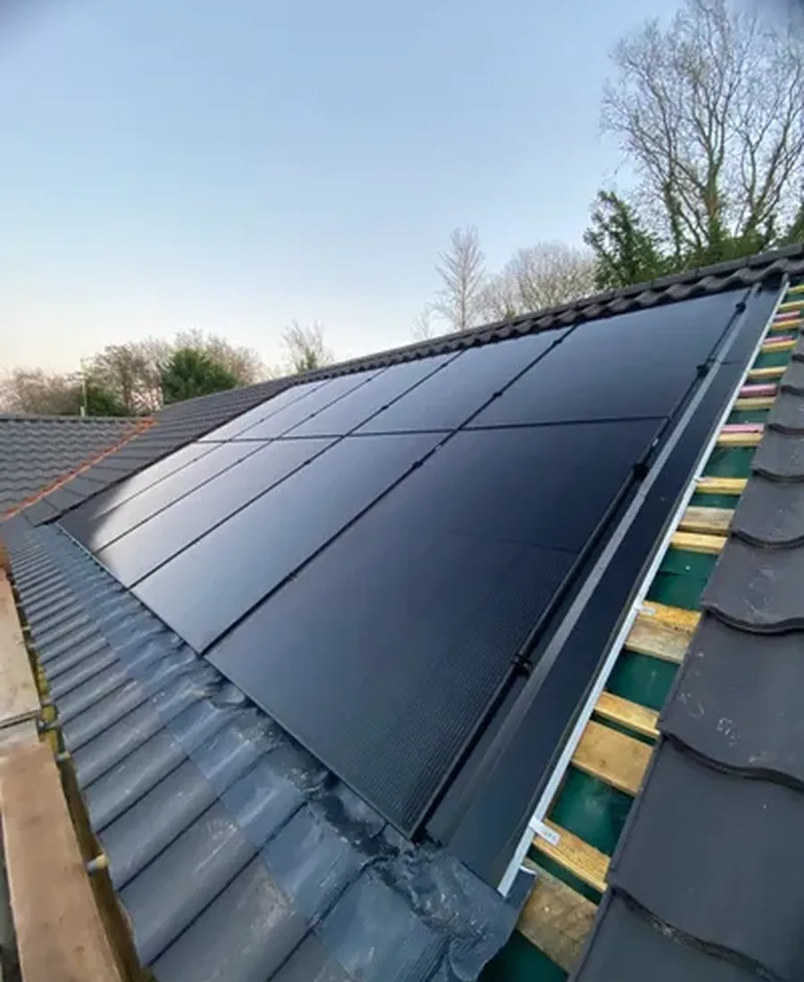 In-roof solar installation on a new build